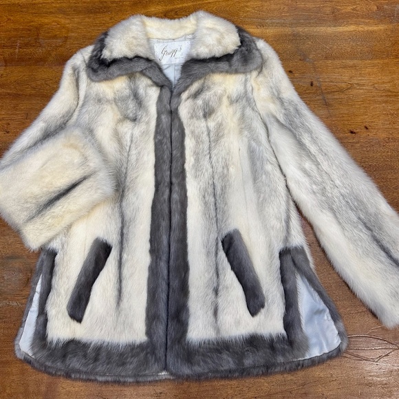 Vintage 1960's 60's White / Gray Mink Coat / Jacket / Convertible Vest S M - Picture 2 of 14